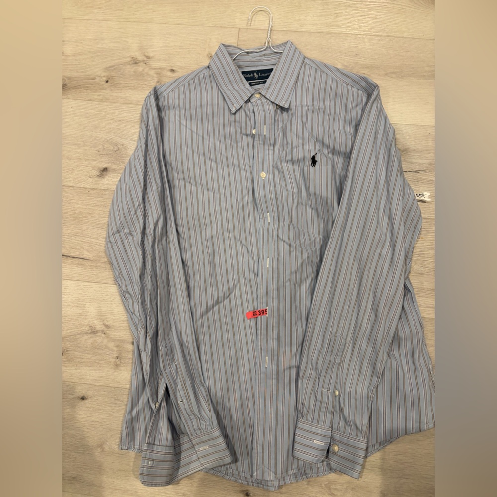 Ralph Lauren Light Blue Multi-Stripe Button-Down Shirt